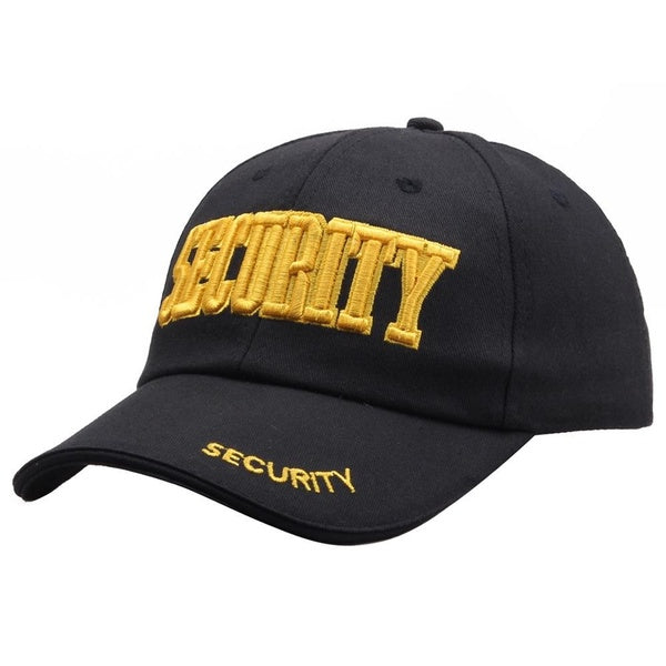 3 Colors Fashion Embroidery SECURITY Baseball Hats Outdoor Summer Sports Hats Cotton Baseball Caps
