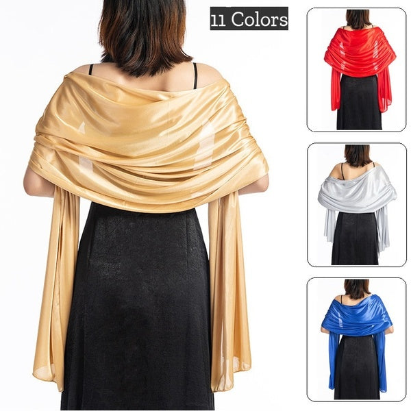 Women Fashion Elegant Satin Silk Scarf Evening Party Wrap Shawl Bridal Wedding Scarves (11 Colors)