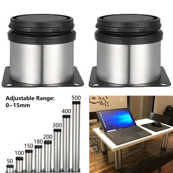 2Pcs Furniture Legs Stainless Steel Adjustable Cabinet Table Feet