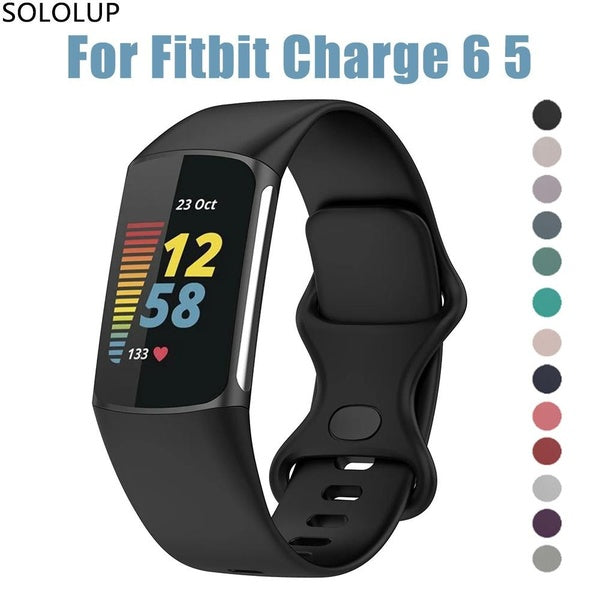 SOLOLUP Silicone Strap For Fitbit Charge 6 Band Accessories Official Soft Replacement Wristband Sport Bracelet for Fitbit Charge 5 Bands Matron Inn