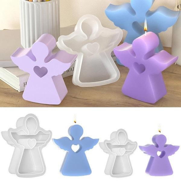 DIY Love Heart Angel Mold,Silicone Mould for Resin Candl Casting,Easter Home Desktop Art Craft Decoration Making Tools