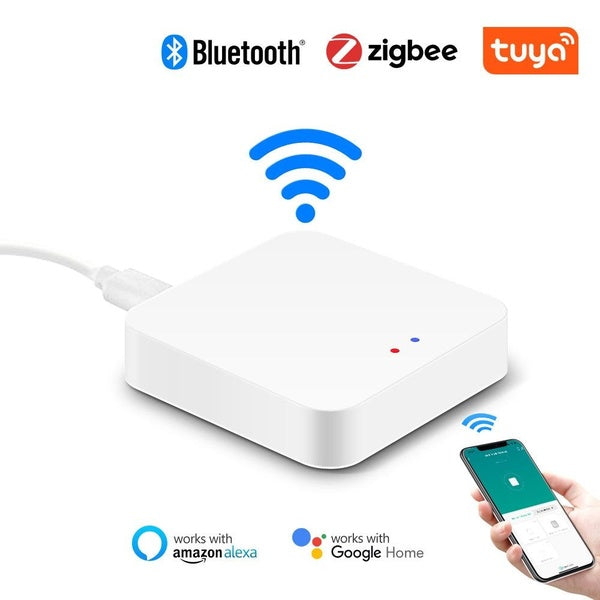 Pont de passerelle filaire ZigBee Tuya, Smart Hub, télécommande d'application Smart Life, compatible avec Alexa Google Home Assistant