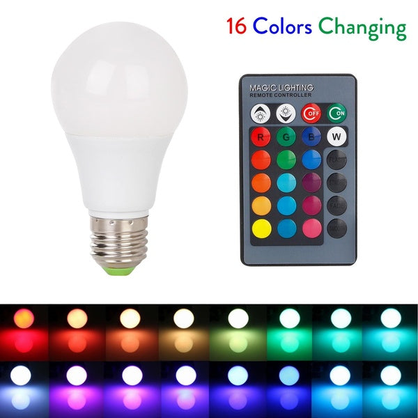 Ranpo 16 Colors Changing 3W E27 Dimmable RGB LED Globe Light Bulb Wirless IR Remote AC 85-265V