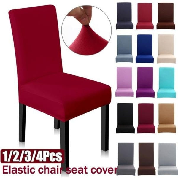 Pack of 1-2-3-4Pcs Plain Chair Cover Solid Color Spandex Elastic Removable Stretch High Back for Armless Chairs Wedding Hotel Banquet Home Supplies