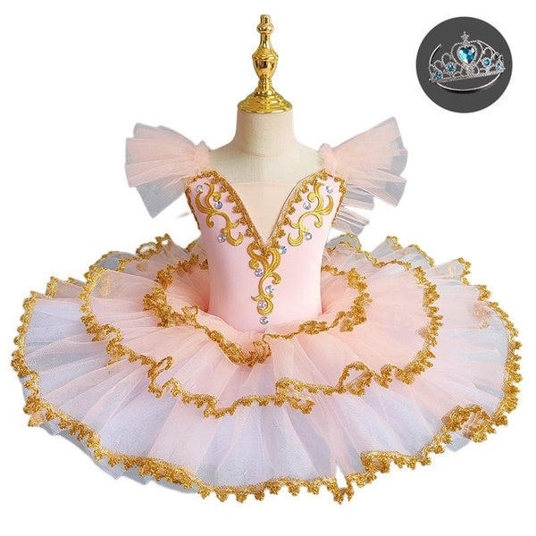 Girls Camisole Skirted Leotard Swan Ballet Dress Tutu Ballerina Costumes for Competition