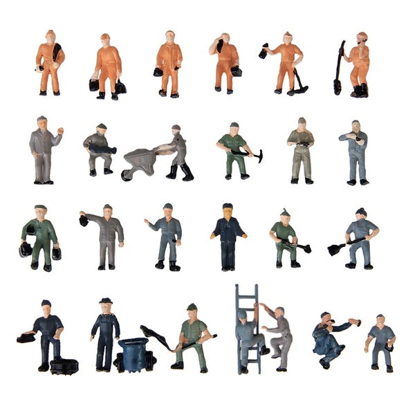 HO scale Model Train Track Railroad Worker People Figures With ladder Tools 1:87