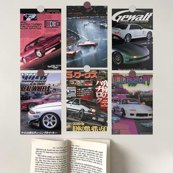 10PCS 10×15CM JDM Car Retrofit Racing Japanese Posters Wall Stickers DIY Luggage Home Decor Room Refrigerator Decals