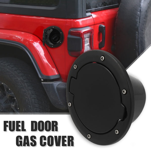 Fuel Filler Door Gas Tank Cap Cover for Jeep Wrangler JK - Pack of 1 Black