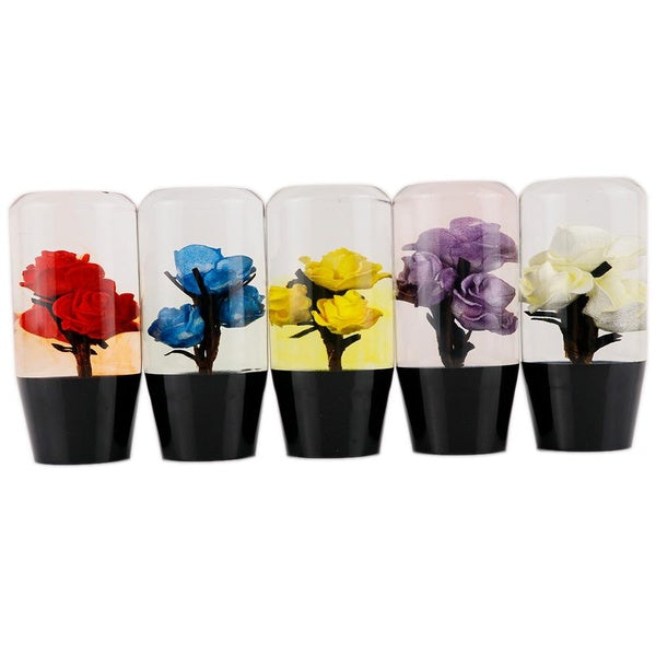 VIP 10CM Bright Real Flower Crystal Bubble Car Gear Shift Knob Stick Shifter Lever