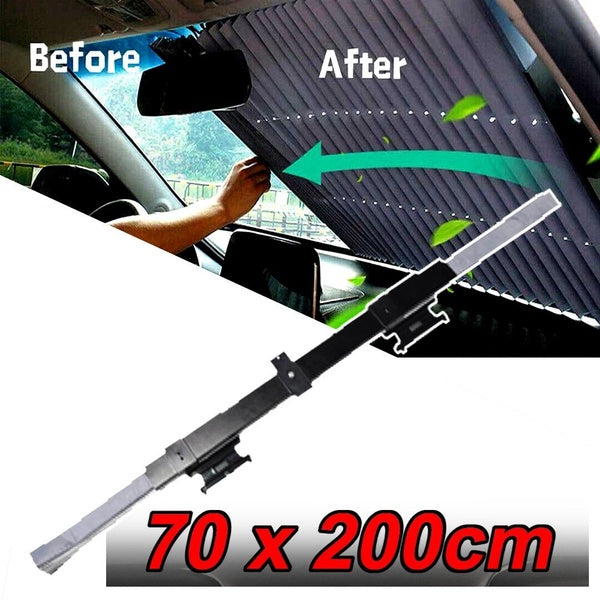 70x200cm Car Retractable Windshield Sun Shade Cover Front Window Sun Visor Windscreen Foldable Curtains Summer UV Protector Kids