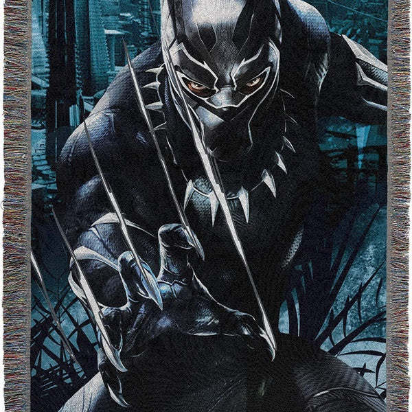 Marvel's Black Panther, "Ripper" Woven Tapestry Throw Blanket, 48" x 60"