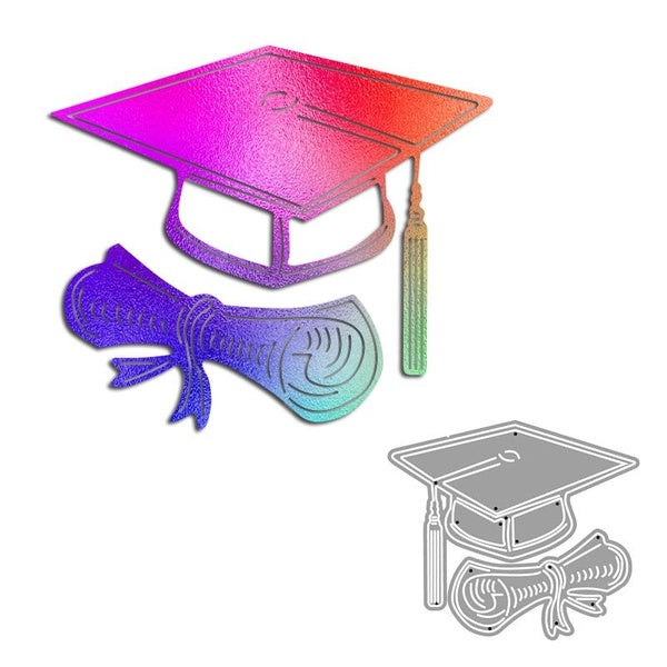 Cap Graduation Certificate Design Style Metal Cutting Dies DIY Scrapbooking Embossing Stencil Paper Craft Album Template