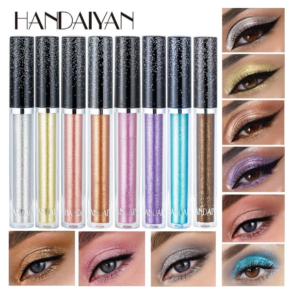 12 color diamond liquid eye shadow eye makeup Metallic Glitter Shimmer Smokey Eye Looks Waterproof Long Lasting Quick-Drying Sparkling Eye Shadow Mak