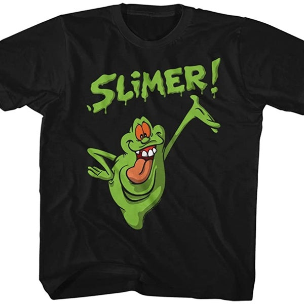 The Real Ghostbusters Animated Tv Series Green Slimer Youth Big Boys T-Shirt Tee Men's