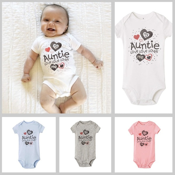Pleasantly Cool And Casual Lovely Baby Kids Romper Bodysuit My Auntie Loves Me Printed Boys Girls Infant Playsuits One Piece Suit