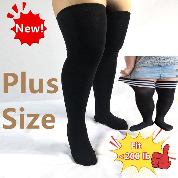 XXL Socks for Women Plus Size Striped Socks Large Size Fat Thigh High Socks Large Size Yoga Stockings Oversize Knee High Socks Christmas Gifts