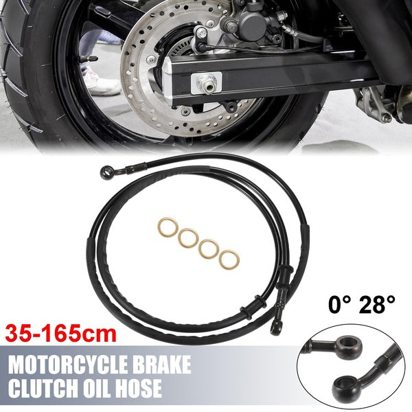 1 Set 35cm-165cm Motorcycle Braided Brake Clutch Oil Hoses Line Pipe Clutch Throttle Gas Line Fuel Pipe Black for ATV Dirt Bike
