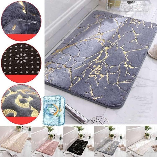 Anti-slip Bath Mat Imitation Rabbit Fur Bath Mat Absorbent Shower Protective Mat Door Mat Home Decoration
