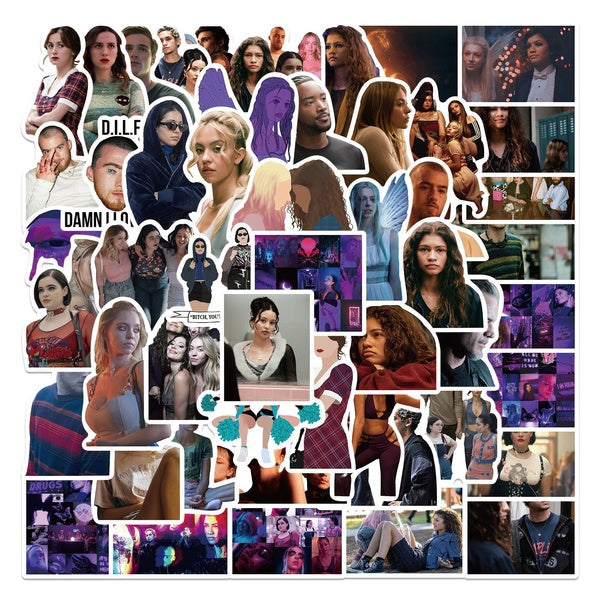 10-50Pcs TV Show Euphoria Season Two Graffiti Stickers for Laptop Skateboard Skateboard Cool Decal Kid Toys