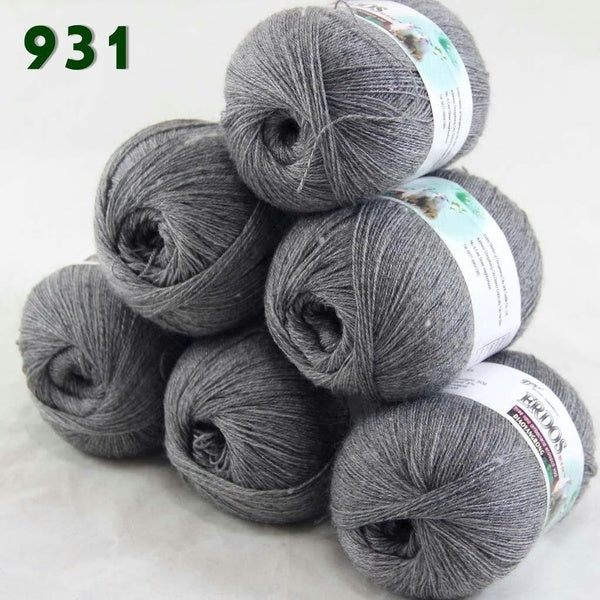 Sale 6 ball x50gr LACE Soft Crochet Acrylic Wool Cashmere hand knitting Fashion Home Decor Living Yarn Dark Gray 238-931-6 Professional sales of yarn
