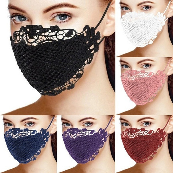 New Charming Stylish Brief Solid Lace BreathableMouth Masks Fashion Women's Face Mask Mouth Cover