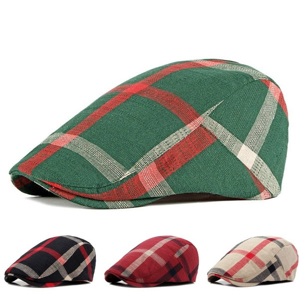 Classique Plaid Gavroche Bérets Chapeaux Gorras Planas Gatsby Golf Chapeau En Plein Air Bec De Canard Casquettes Plates pour Hommes et Femmes