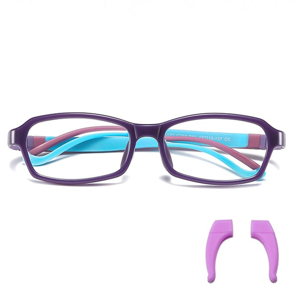 MAXJULI lunettes de lumière bleue pour enfants, conception interchangeable avec support antidérapant, lecture par ordinateur lunettes de téléphone TV