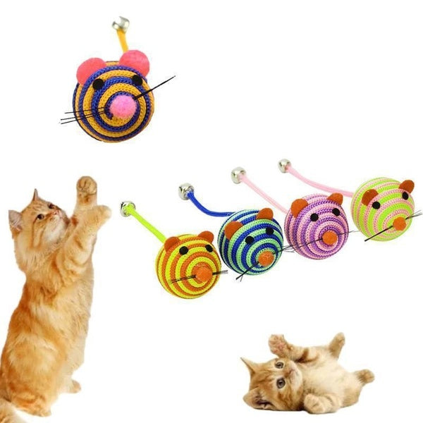 1Pc Pet Cat Toys Bell Sound Interactive Cat Toy Mouse Shape Pet Supplies Random Color