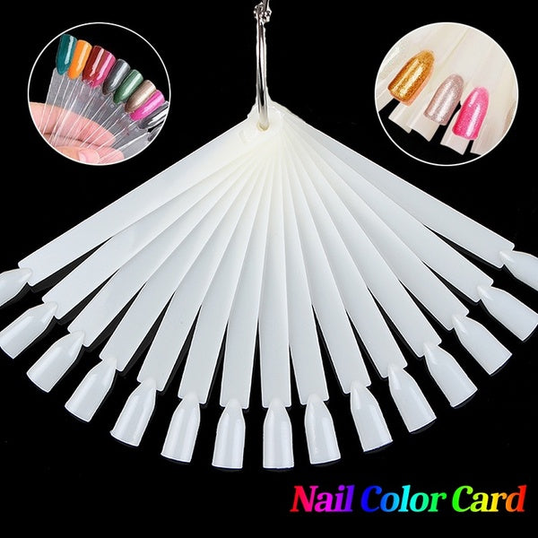 25pcs False Display Nail Art Fan Wheel Polish Practice Tip Sticks Nail Art