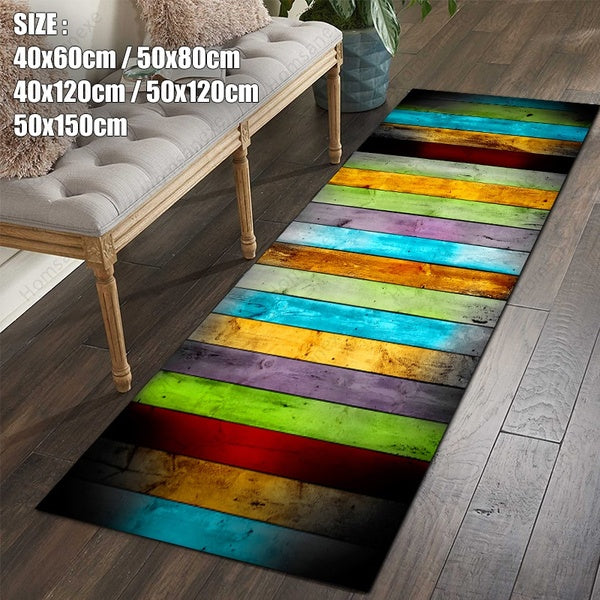 Homsanexe Colorful Stripe Anti-slip Floor Area Rug Door Mat Rugs for Living Room Bedroom Kitchen Bathroom Floor Mat (40x60-50x80-40x120-50x120-50x150