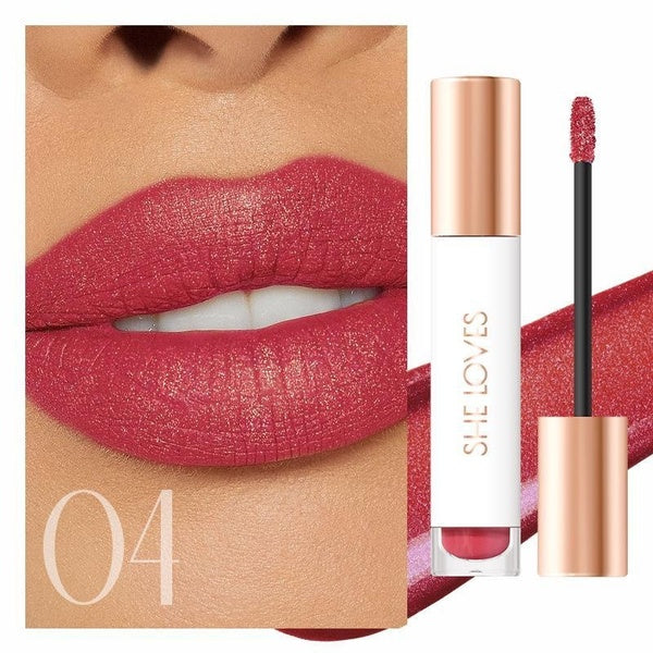 Diamond glitter matte liquid lipstick lip glaze Matte to Glitter Liquid Lipstick Long Lasting Lip 8 Color Diamond Shiny Red Pink Glitter Sparkly Glos