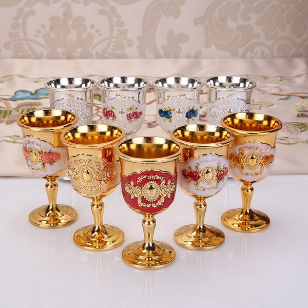 Elegant Wine Glasses Champagne Glasses Beverage Goblet Cocktail Cup Gold Vintage European Style Creative Gift For Bar Wedding