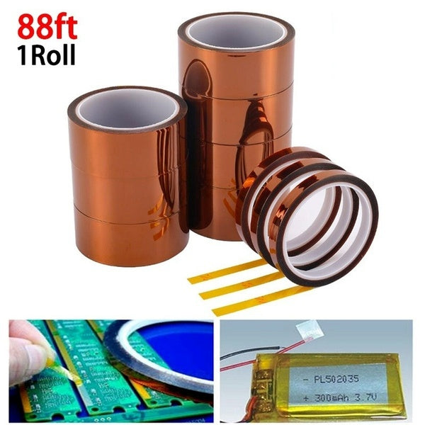 88ft Heat Resistant Tape,High Temperature Heat Transfer Tape Polyimide Film Adhesive Tape for Electronics,Soldering,Circuit Board