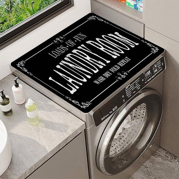 Floral Printed Washing Machine Dust Cover Pad, Quick-Dry Absorbent Protective Top Mat Washer And Dryer, Modern Utility Pad For Laundry Room And Kitch