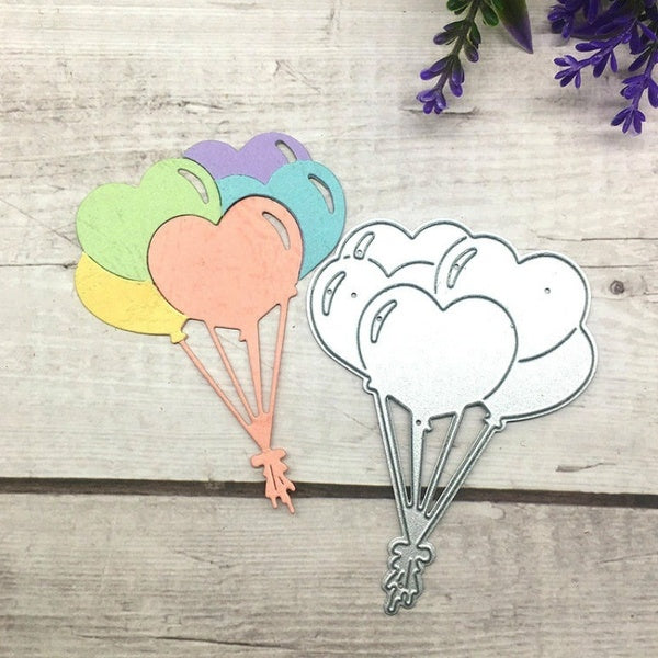 Heart Shaped Balloon Metal Cutting Dies for Scrapbooking Album Card Making Embossing Stencil Diecuts Decorative Crafts