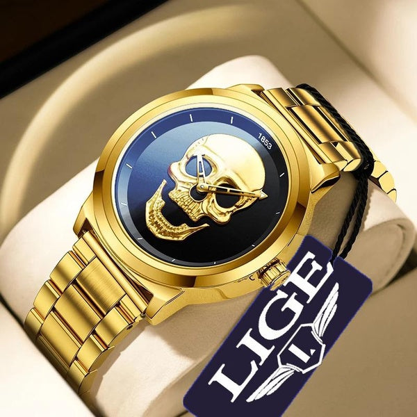 2023 LIGE nouvelle montre pour hommes d'affaires haut de gamme montre à Quartz de luxe hommes en acier inoxydable étanche horloge montre pour hommes