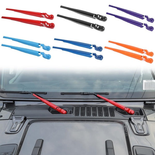 Car Front Windshield Wiper Arm Blade Cover Trim Protector Frame for Jeep Wrangler JL 2018-2020 JT Gladiator Car Accessories, ABS