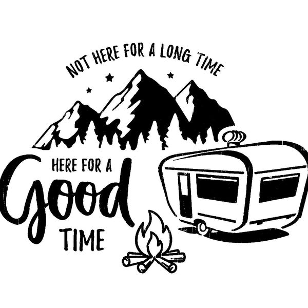 2pcs, Camper, Here For A Good Time Night Reflective Wall Home Decoration Stickers Vinyl Decal Car Stickers