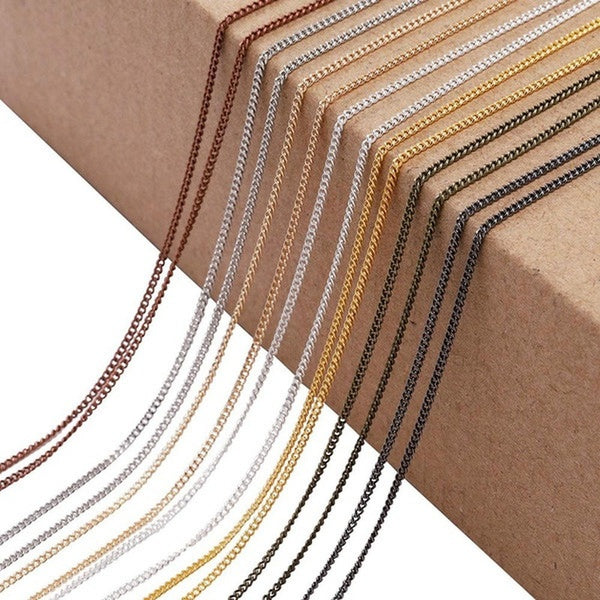 5 m-lot 1.3 1.6 2.0 2.5 mm Silver Gold Necklace Chains For Jewelry Findings Making Materials Handmade Supplies Accessories DIY Matron Inn