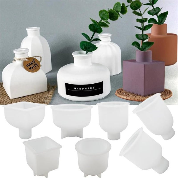 7styles Vase Silicone Molds for Concrete Plaster Epoxy Resin Craft DIY