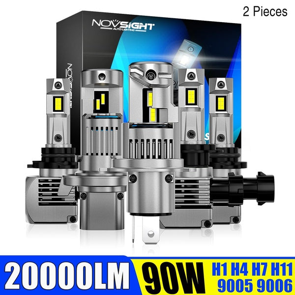 NOVSIGHT Car H7 h7 Led Bulb Bright Light H1 H4 H11 9005 HB3 9006 HB4 Auto Car LED Headlights Kit 20000LM 11V-30V Driving Bulbs Lamps 7035 Chips 2piec