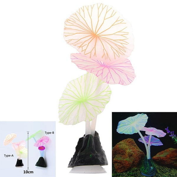 Récif de corail artificiel fluorescent brillant feuille de Lotus champignon pierres lumineuses Aquariums réservoir de poissons accessoires de décorat