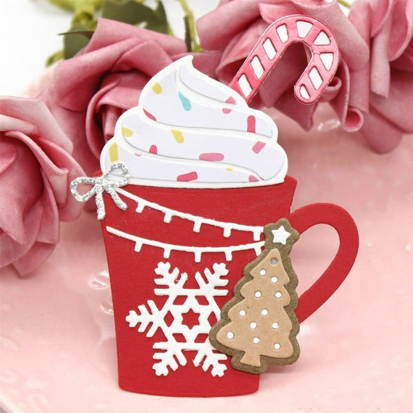 Coffee Mug Metal Dies Embossing Die Cut Frame Cutting Dies for Diy Scrapbooking Dies Paper Card Making Decoration Craft Dies