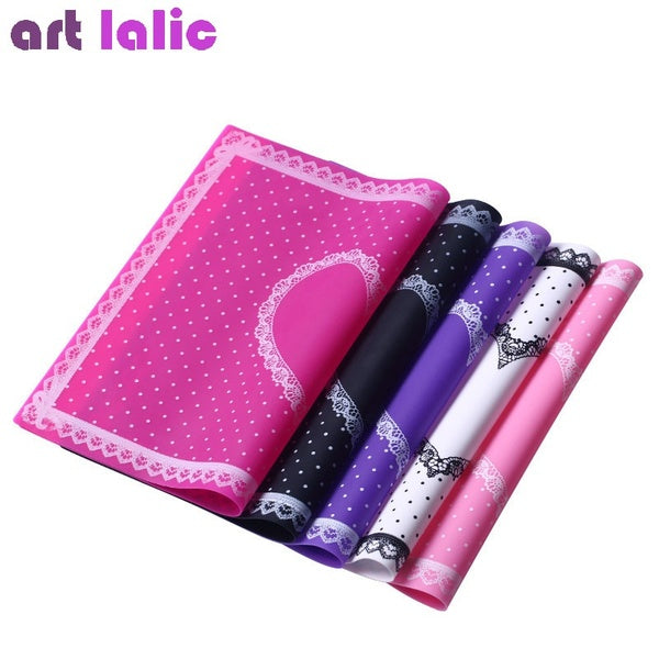 Pro Nail Art Equipment Advanced Silicone Table Mat Pad Mignon Point Dentelle Silicone Pliable Lavable Salon Manucure