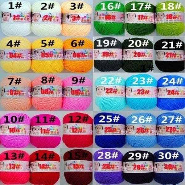 Winter Quality Baby Yarn Soft Bamboo Crochet Cotton 50g Knitting Yarn Baby Knit Wool Yarn Home Decoration
