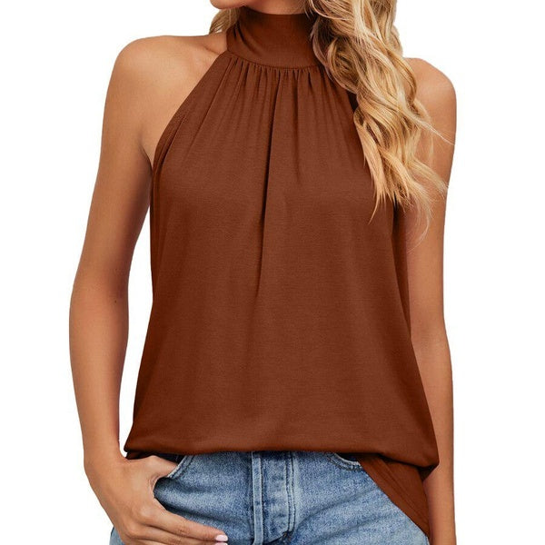 Women Sleeveless Solid Lace Up Tank Tops