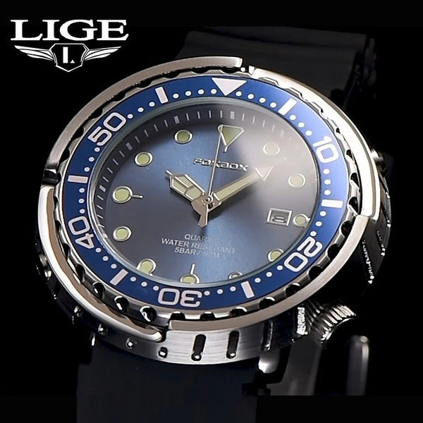 2022 Date LIGE Montre Hommes Top Marque Hommes Montres Silicone Étanche Casual Quartz Date Sport Militaire Mode Montre-Bracelet Relogio Masculino