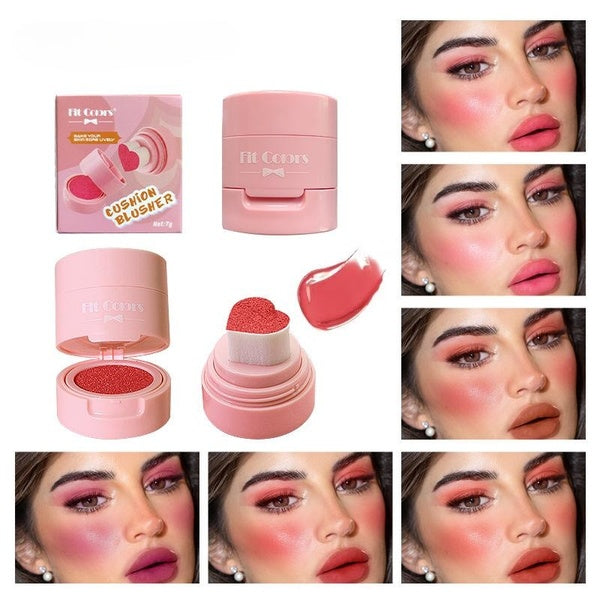 6 Colour Love Cushion Stamp Blush,Velvet Hydra Blush Eyeshadow Contour Liquid Blush Face Makeup