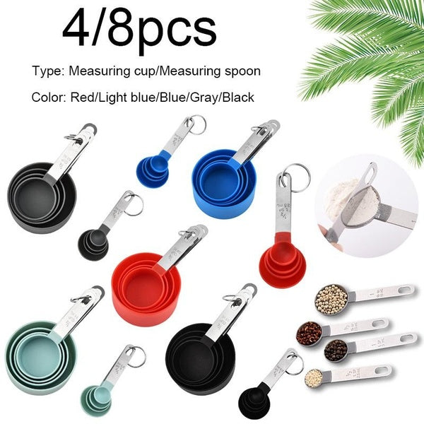 4-8pcs measuring table teaspoon multipurpose sugar spoon cake baking flour measuring cup household kitchen measuring spoon
