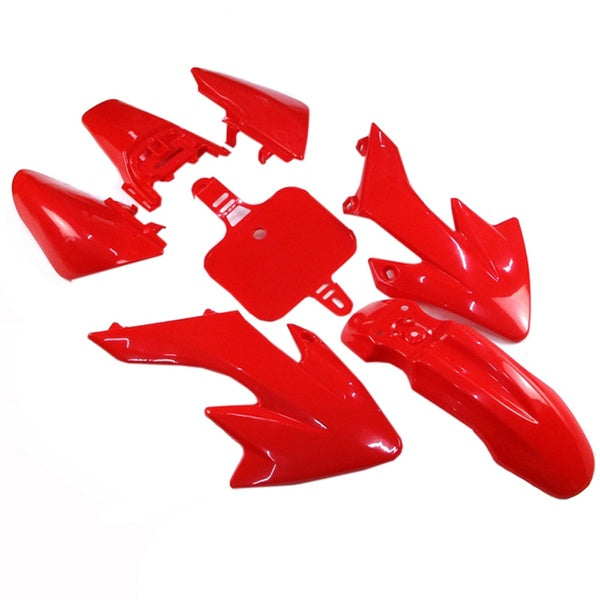 FishMotor Kit de carénage de garde-boue en plastique rouge pour XR CRF XR50 CRF50 50 50cc 70cc 90cc 110cc 125cc 140cc 150cc 160cc Dirt Pit Bike Piran